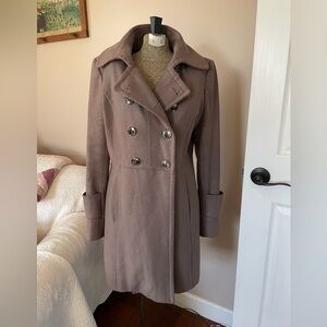 Kenneth Cole New York Taupe PeaCoat wool blend.
